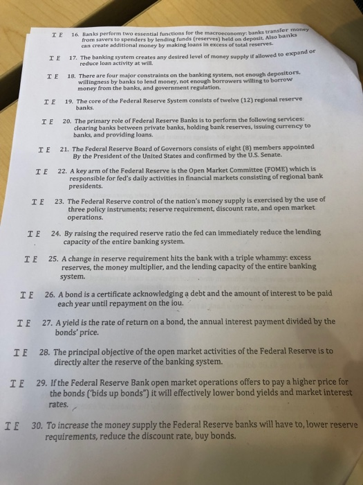 Solved 16 Banks Perform Two Essential Functions For The