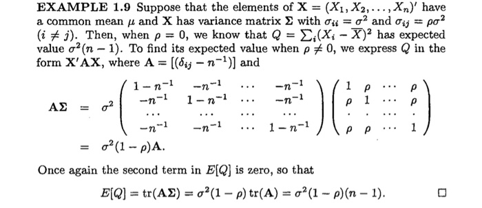 Solved Example 1 9 Suppose That The Elements Of X Xi X Chegg Com