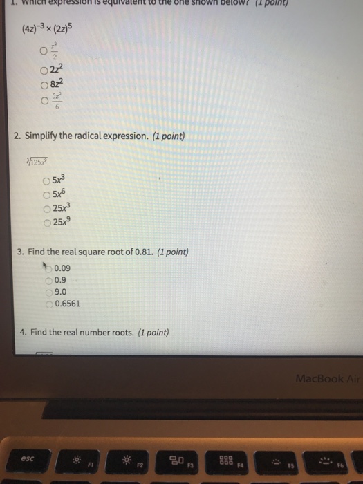 Solved Which Expressionis Equivatent To The One Shown B