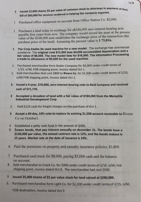 Complete Journal Entrys See Other Instrucciones At Chegg Com
