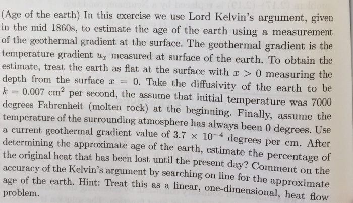 Solved 5 Estimate The Age Of The Earth Use The Data In - 