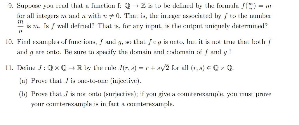 Solved 9 Suppose You Read That A Function F Q Z Is To Chegg Com