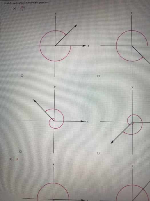 Solved Sketch Each Angle In Standard Position O B 4