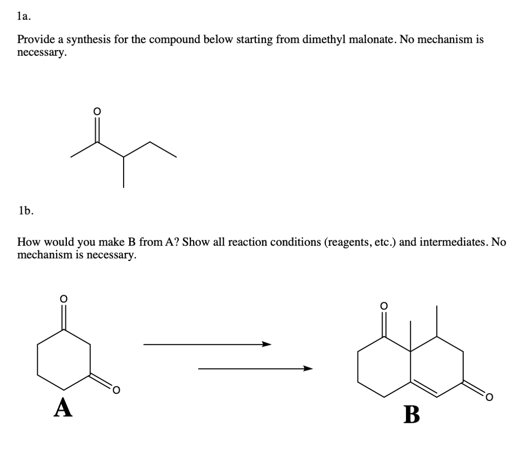 La Provide A Synthesis For The Compound Below Chegg Com