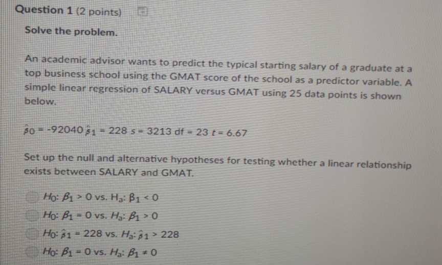 Solved Question 1 2 Points Solve The Problem An Academic Chegg Com