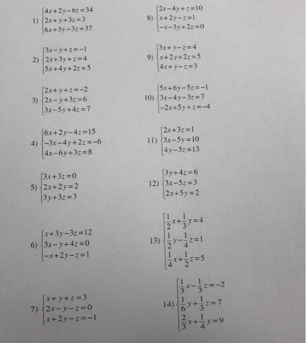 Solved 4x 2 Y 62 6x 3y 3z 37 3x Y Z 1 5x 4y 2z 5 2x Y Z 2 34 2x 4y Z 10 X 2y Z 1 X 3y 2z 0 1 12x Q