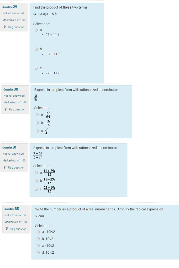 simplest form in terms of i
Solved: Question 133 Not Yet Answered Marked Out Of 13.13 Fi ... simplest form in terms of i
Solved: Question 133 Not Yet Answered Marked Out Of 13.13 Fi ...