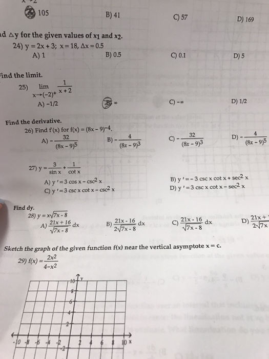 Delta Y For The Given Values Of X 1 And X 2 Y 2x Chegg Com