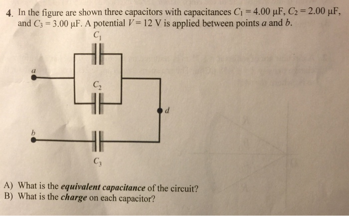Solved In The Figure Are Shown Three Capacitors With Capa Chegg Com