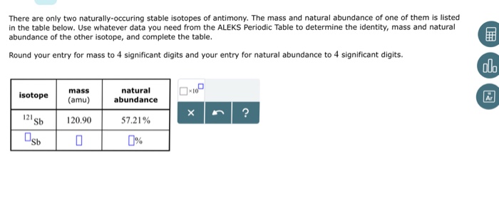 Solved There Are Only Two Naturally Occuring Stable Isoto