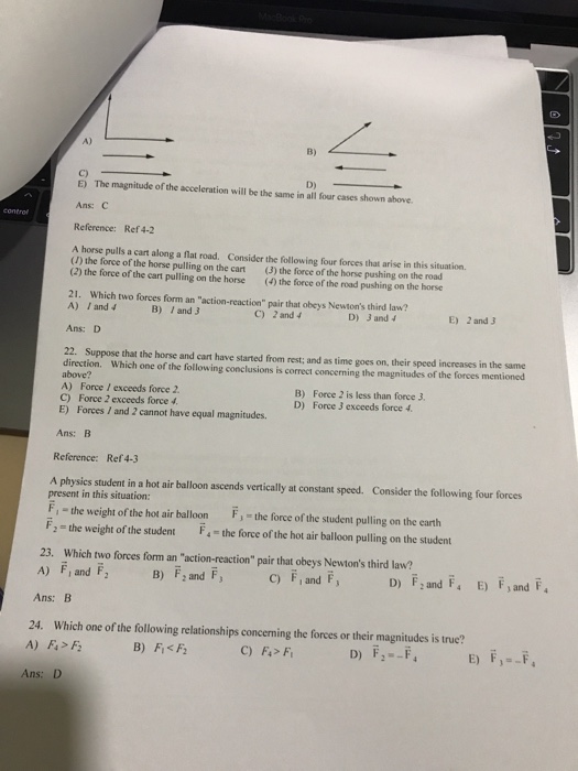 Solved A B C The Magnitude Of The Acceleration Will Be Chegg Com