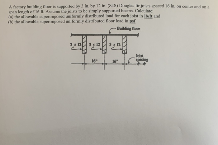 A Factory Building Floor Is Supported By 3 In By Chegg Com