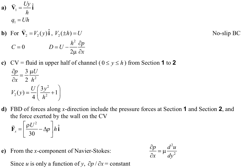 Solved 2 A Fluid Of Constant Density R And Constant Visc Chegg Com