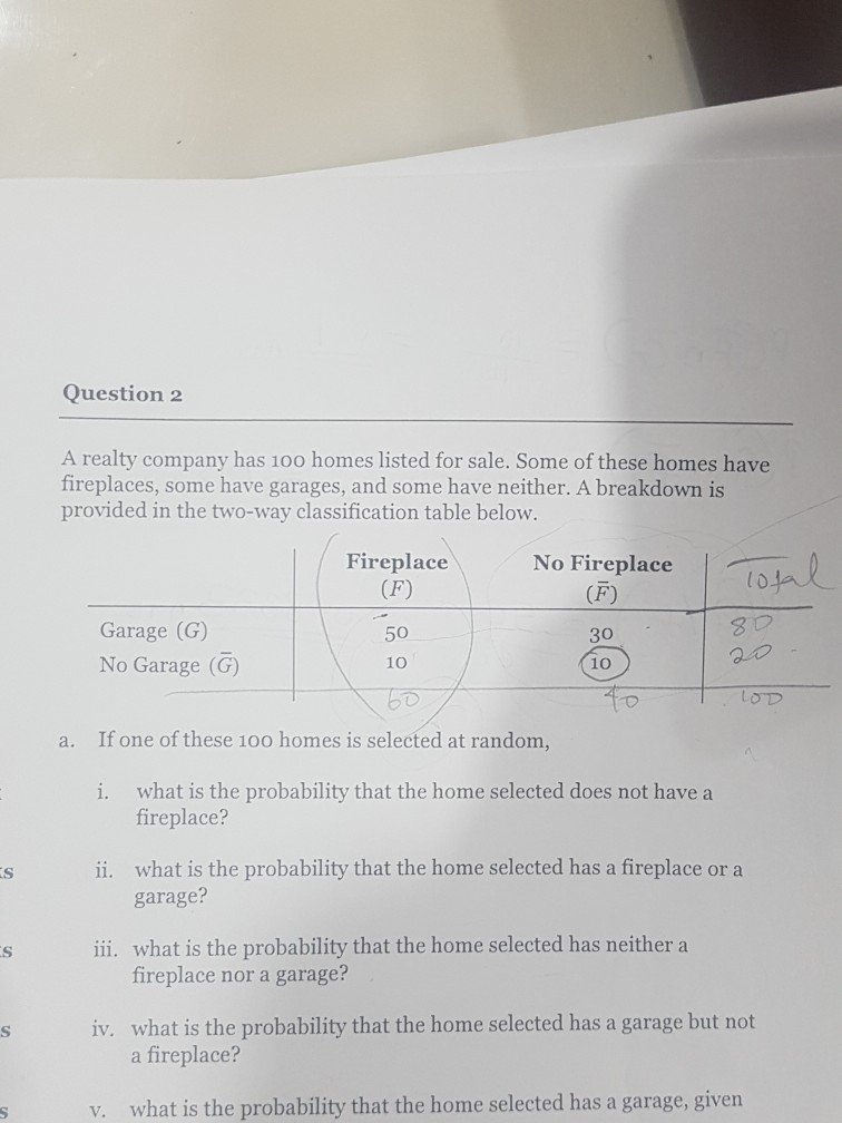 Solved Question 2 A Realty Company Has 100 Homes Listed F Chegg Com