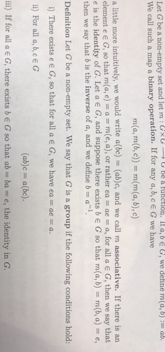 Solved Let G Be A Non Empty Set And Let M Xggbe A Functio Chegg Com