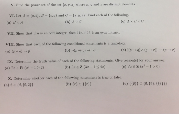 Solved Find The Power Set Of The Set X Y Z Where X Y Chegg Com