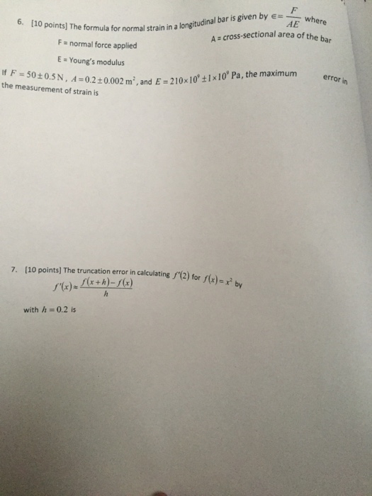 Solved The Formula For Normal Strain In A Longitudinal Ba Chegg Com