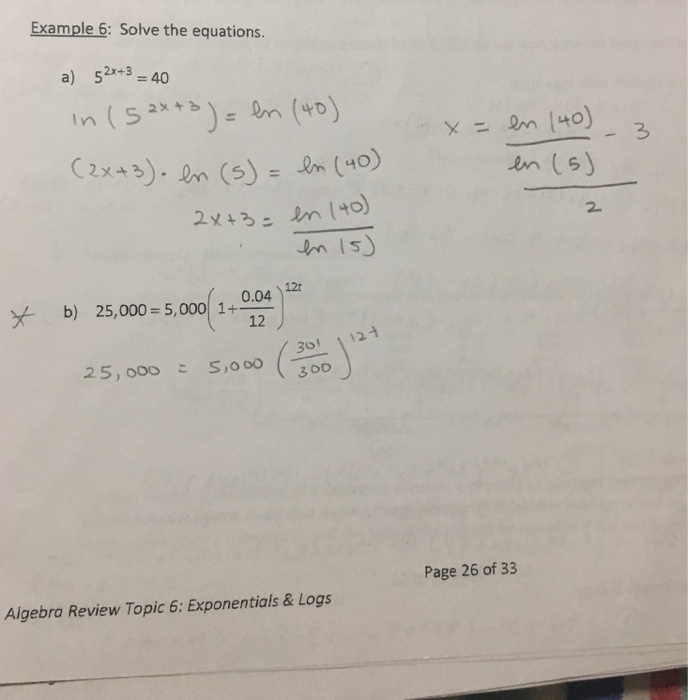 Solve The Equations A 5 2x 3 40 B 25 000 Chegg Com