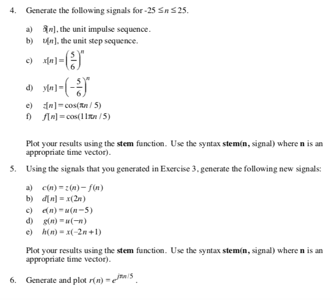 Solved 4 Generate The Following Signals For 25 Sn 325 A Chegg Com