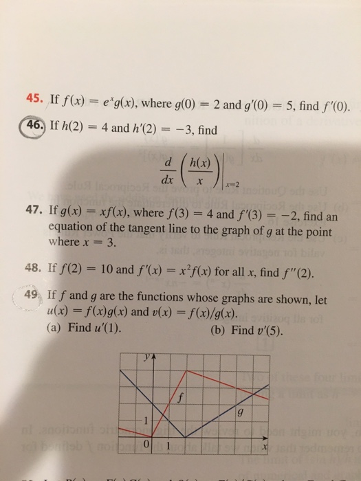 Solved 45 If F X E G X Where G 0 2 And G 0 46 If Chegg Com