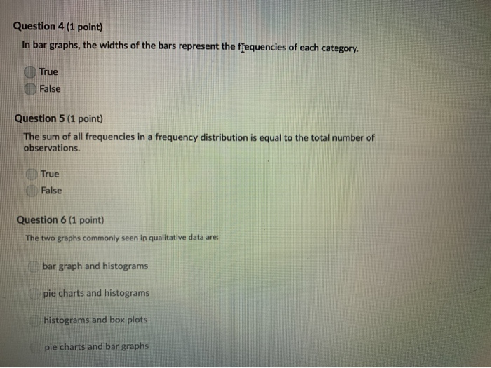 Solved Question 1 1 Point The Number Of Times A Categor Chegg Com