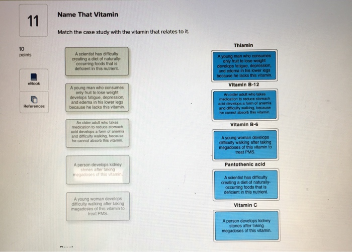 Solved Name That Vitamin Match The Case Study With The Vi