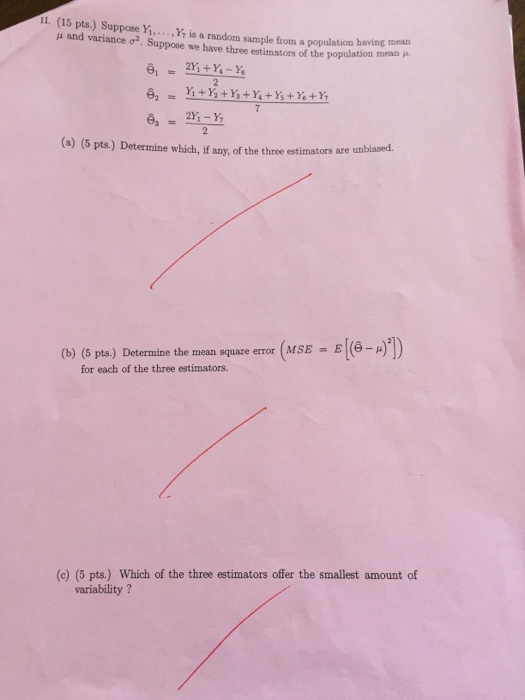 Solved L 15 Pts Suppose Y Y S A Random Sample From A P Chegg Com