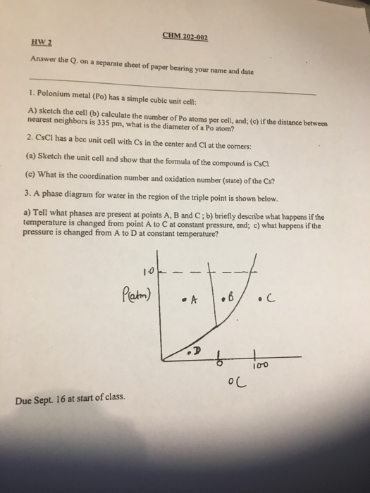 Solved Polonium Metal Po Has A Simple Cubic Unit Cell