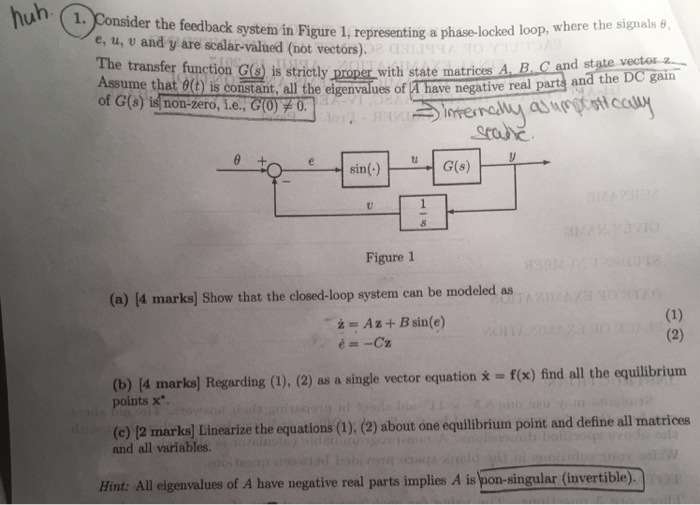 Solved Control Systems State Model And Linearization Not Chegg Com