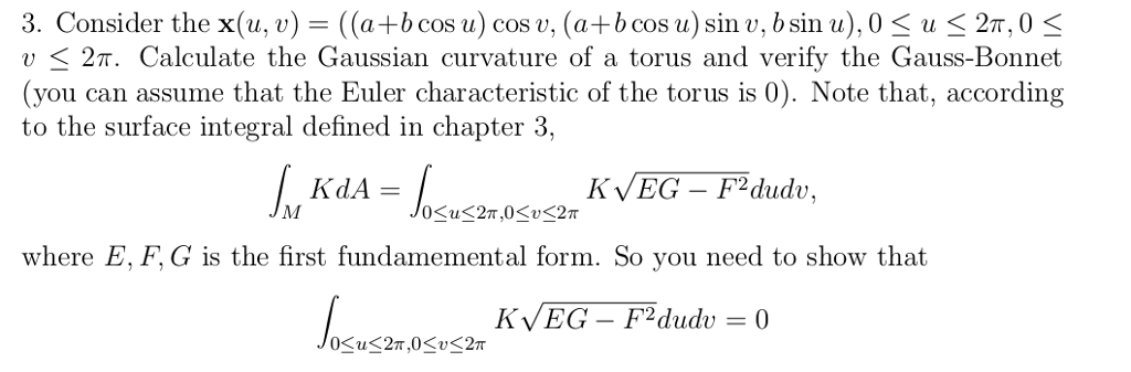 Solved Consider The X U V A B Cos U Cos V A B C Chegg Com