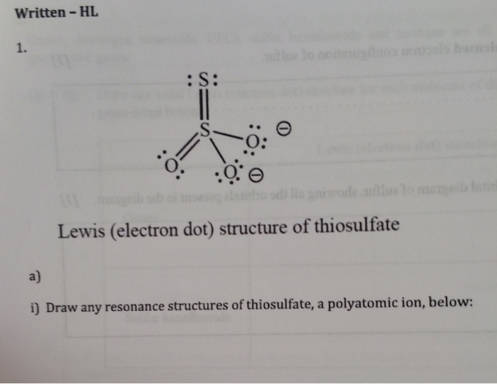 thiosulfate lewis structure