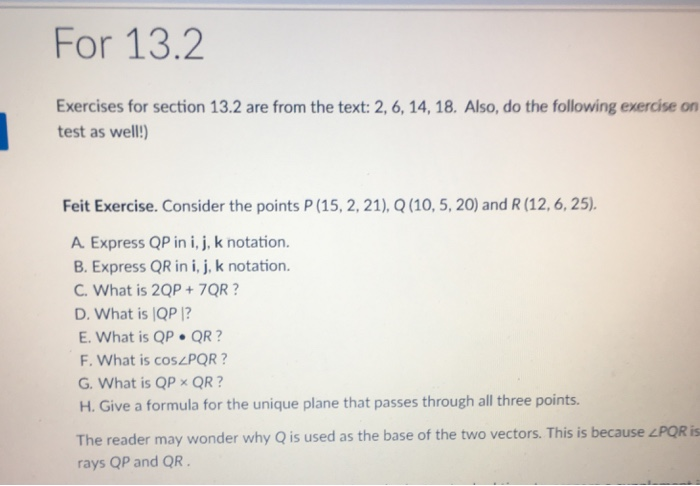 Solved For 13 2 Exercises For Section 13 2 Are From The T Chegg Com
