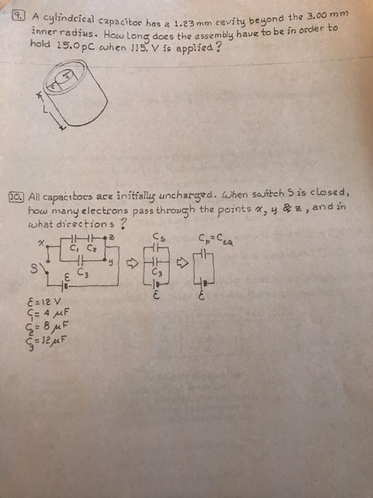 Solved 3 A Cylindrical Ezpactar Hes A L Es M Hold 15 0pc Chegg Com