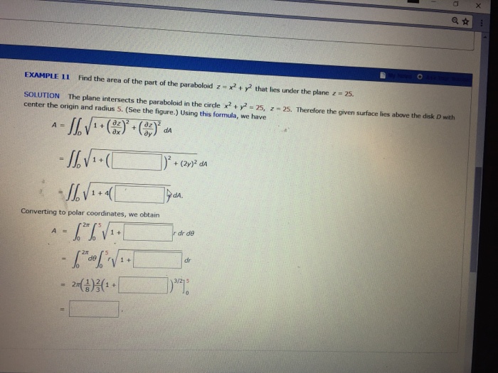 Find The Area Of The Part Of The Paraboloid Z X 2 Chegg Com