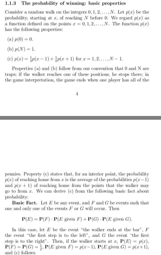 Solved 1 1 3 The Probability Of Winning Basic Properties Chegg Com