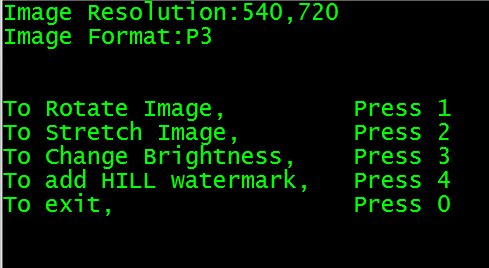 Image Resolution: 540,720 Image Format:P3 Press 1 Press 2 Press 3 Press 4 Press0 To Rotate Image, To stretch Image To Change
