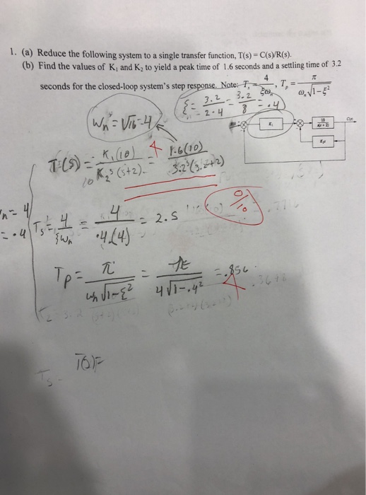 Solved 1. (a) Reduce the following system to a single | Chegg.com