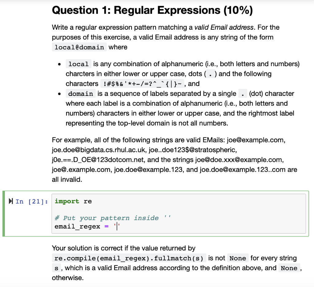Solved Question 1: Regular Expressions (10%) Write A Regular | Chegg.Com
