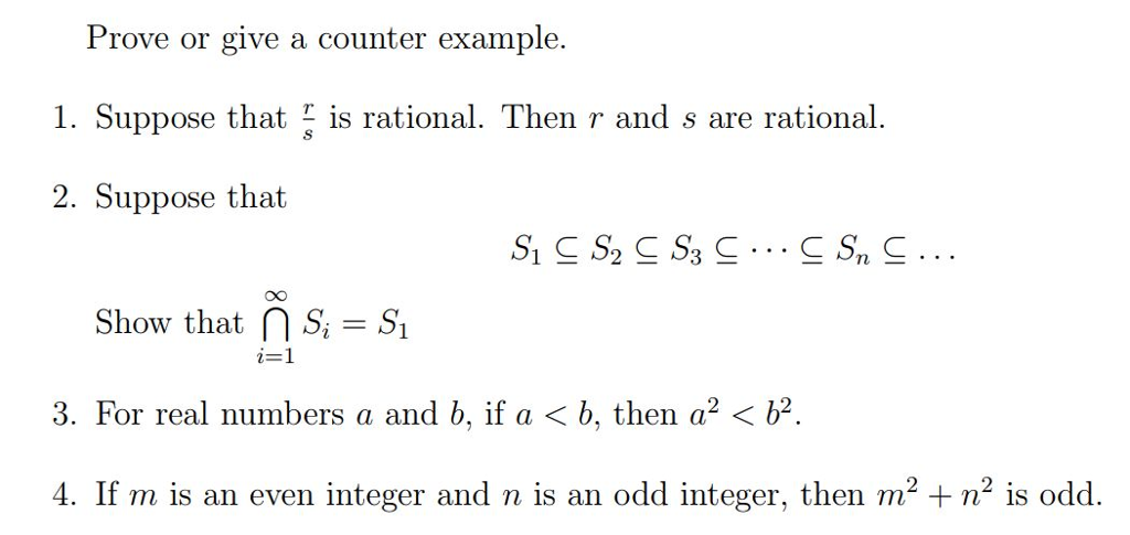 Solved Prove Or Give A Counter Example 1 Suppose That I Chegg Com