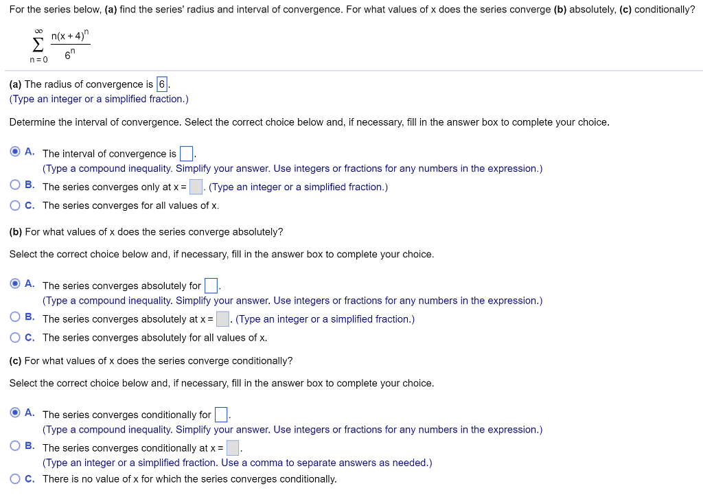 Solved For The Series Below A Find The Series Radius Chegg Com