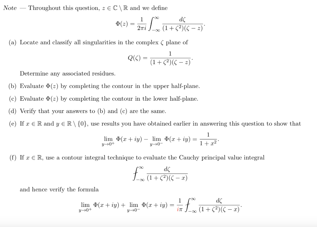 Solved Note Throughout This Question Z E Cr And We Defin Chegg Com