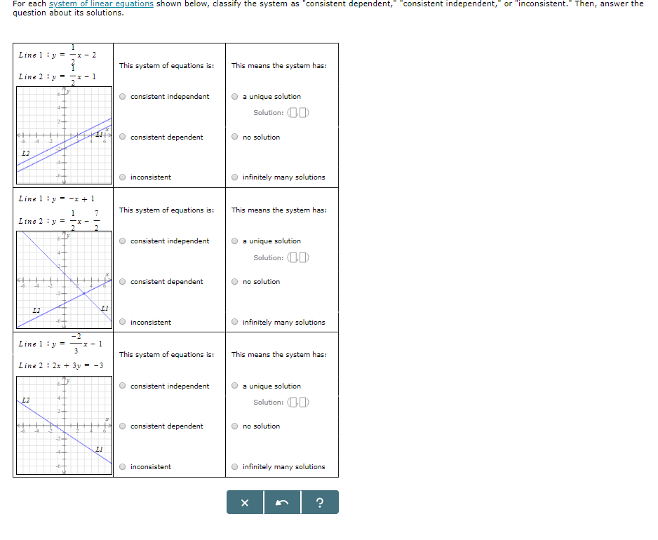 Solved For Each System Of Linear Equations Shown Below C Chegg Com