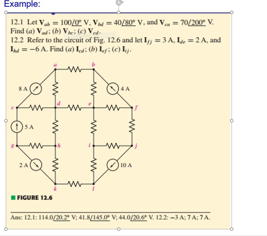 Solved Example 12 I Let Vab 100 0 V Vbd 40 80 V Chegg Com