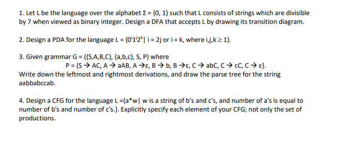 1 Let L Be The Language Over The Alphabet S Lo 1 Chegg Com