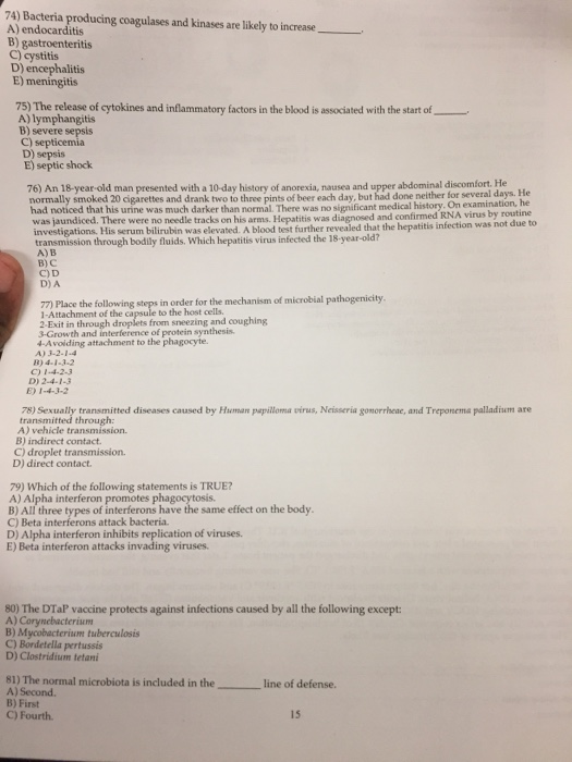 Solved 74) Bacteria Producing Coagulases And Kinases Are | Chegg.com