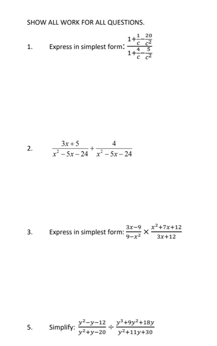 simplest form questions
Solved: SHOW ALL WORK FOR ALL QUESTIONS 1222 1222 1222+ 1222. Express ... simplest form questions
Solved: SHOW ALL WORK FOR ALL QUESTIONS 1222 1222 1222+ 1222. Express ...