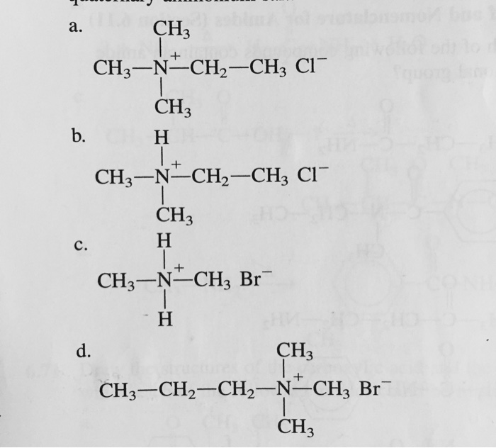 Solved A Ch3 Ch3 N Ch Ch3 Cl Ch3 B Ch3 N Ch2 Ch3 C Chegg Com