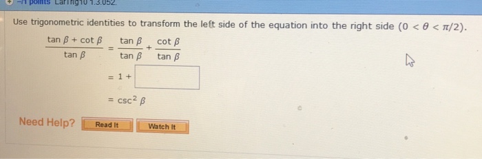 Solved 9tpoints Larfng10 1 3 052 Use Trigonometric Chegg Com