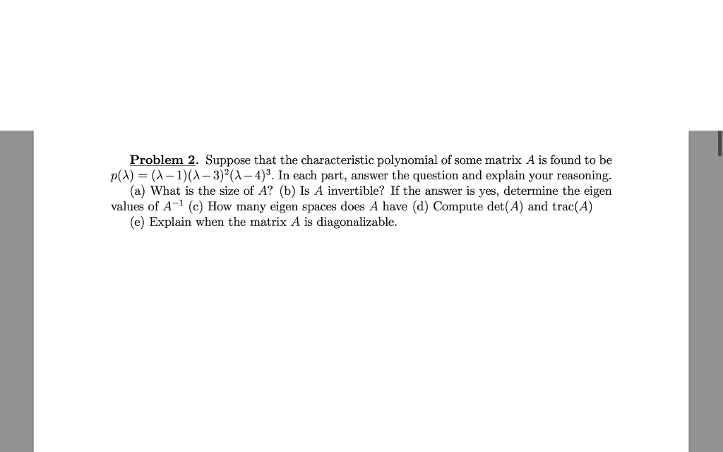 2. The That ... Polynom Problem Solved: Characteristic Suppose