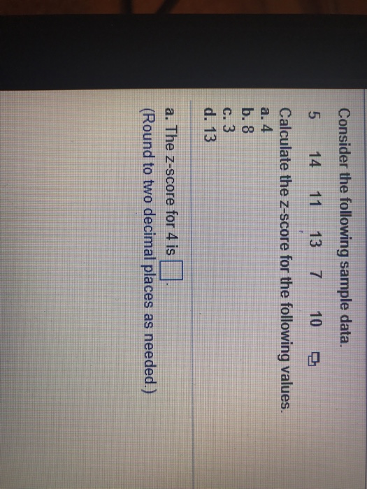 Solved Consider The Following Sample Data 5 14 11 137 10